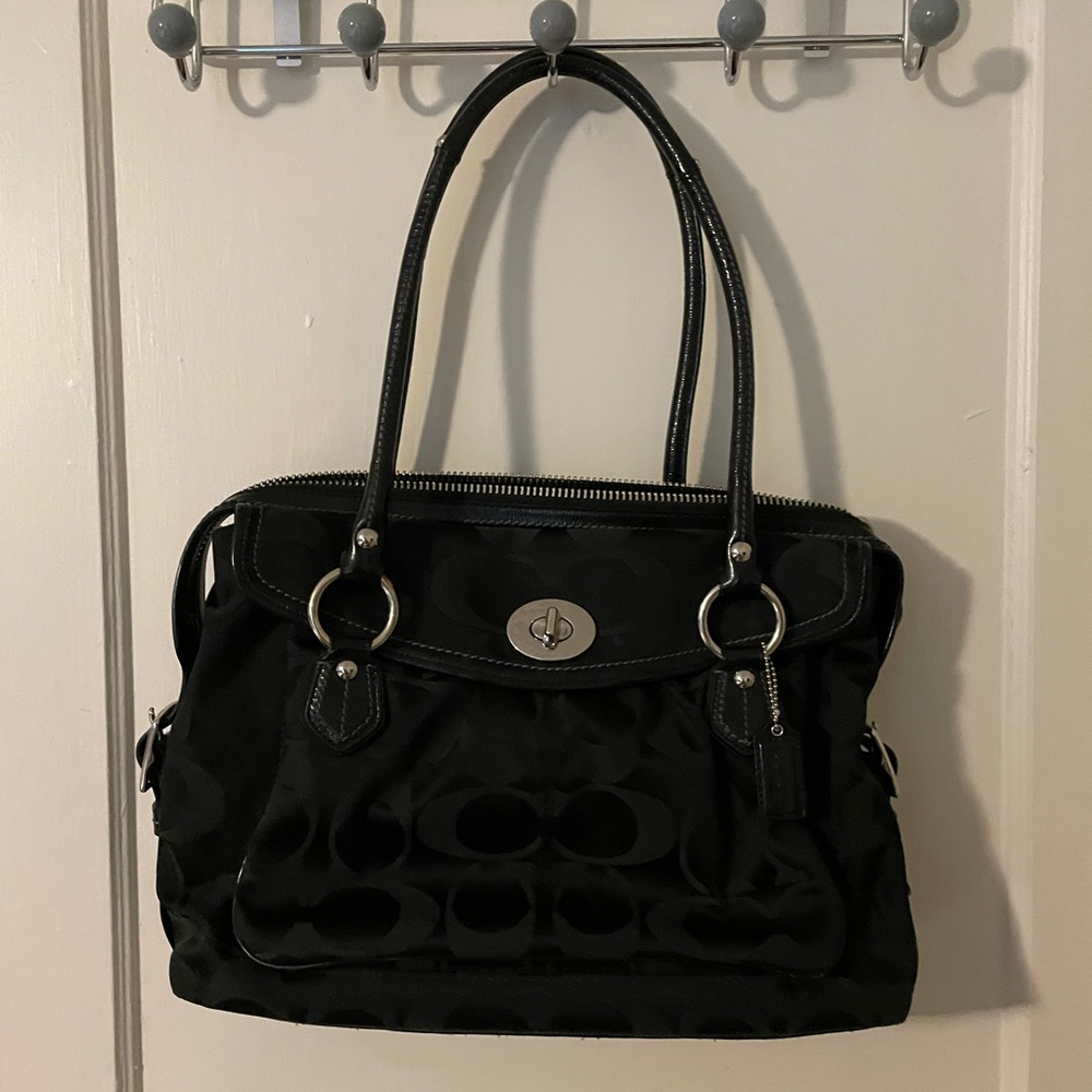 Black Coach work laptop bag